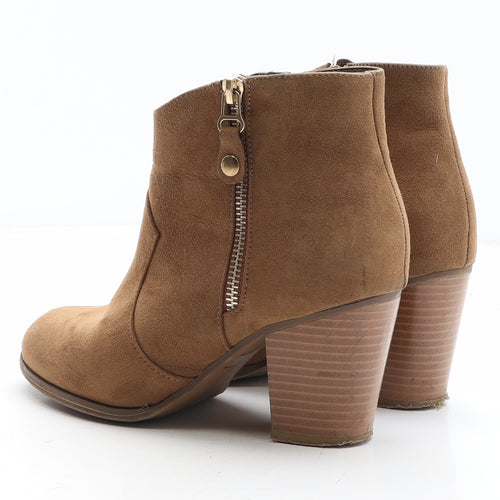 Preworn Womens Brown Synthetic Bootie Boot UK