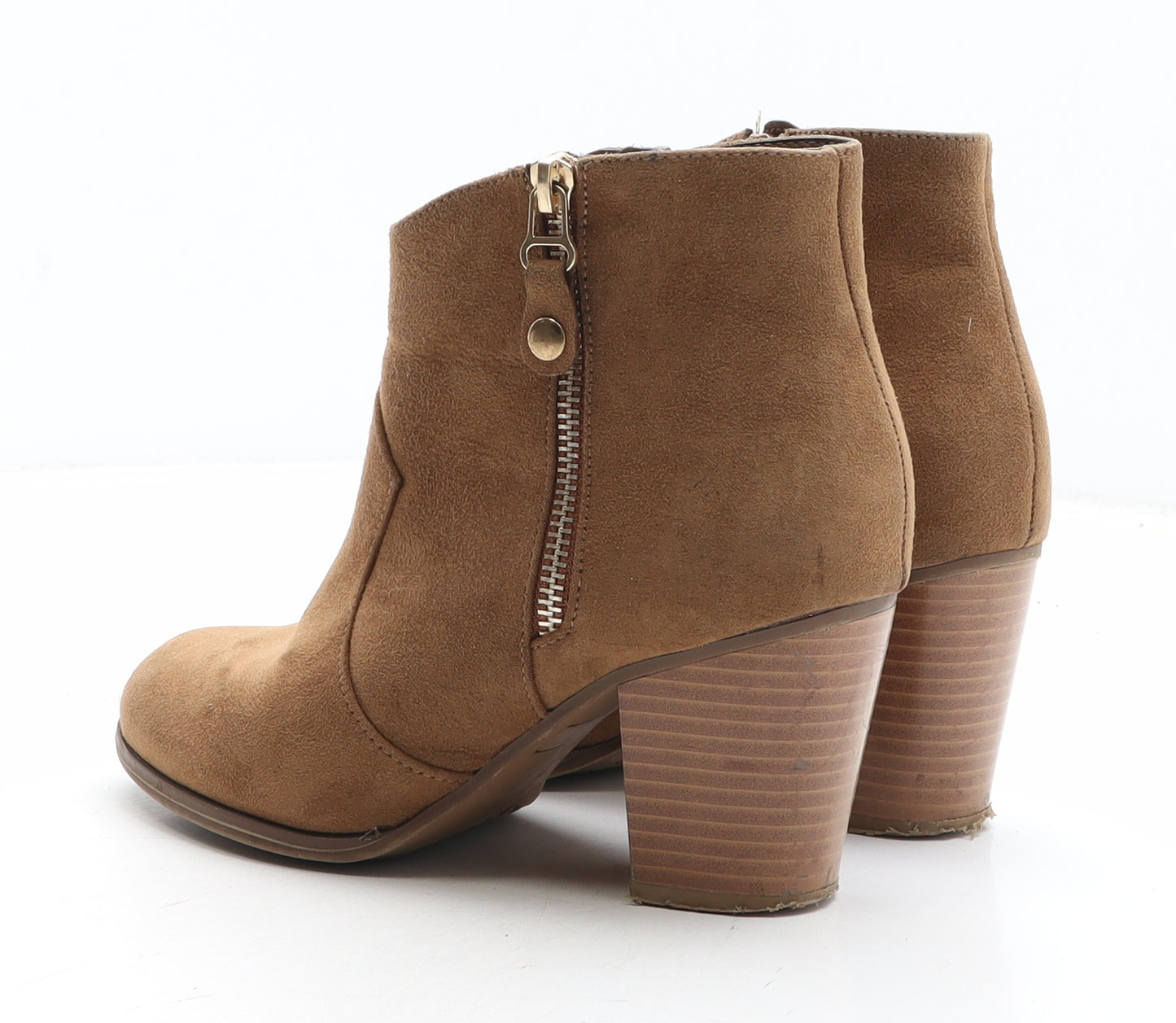 Preworn Womens Brown Synthetic Bootie Boot UK