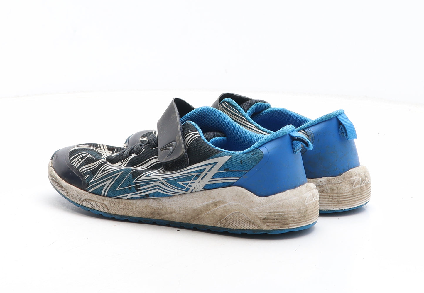 Clarks Boys Black Geometric Synthetic Trainer UK 1.5