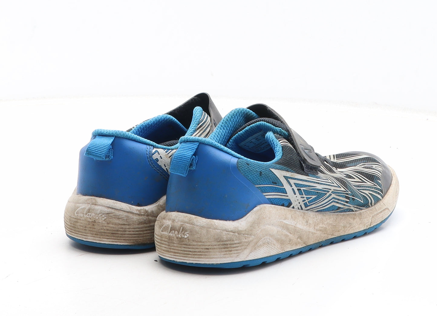 Clarks Boys Black Geometric Synthetic Trainer UK 1.5