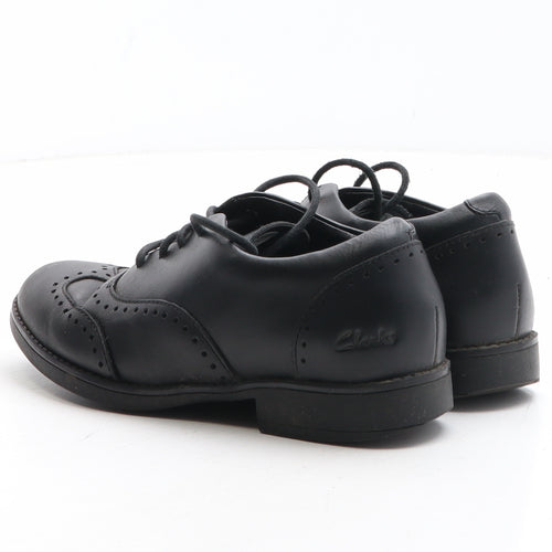 Clarks Girls Black Synthetic Brogue Casual UK 13