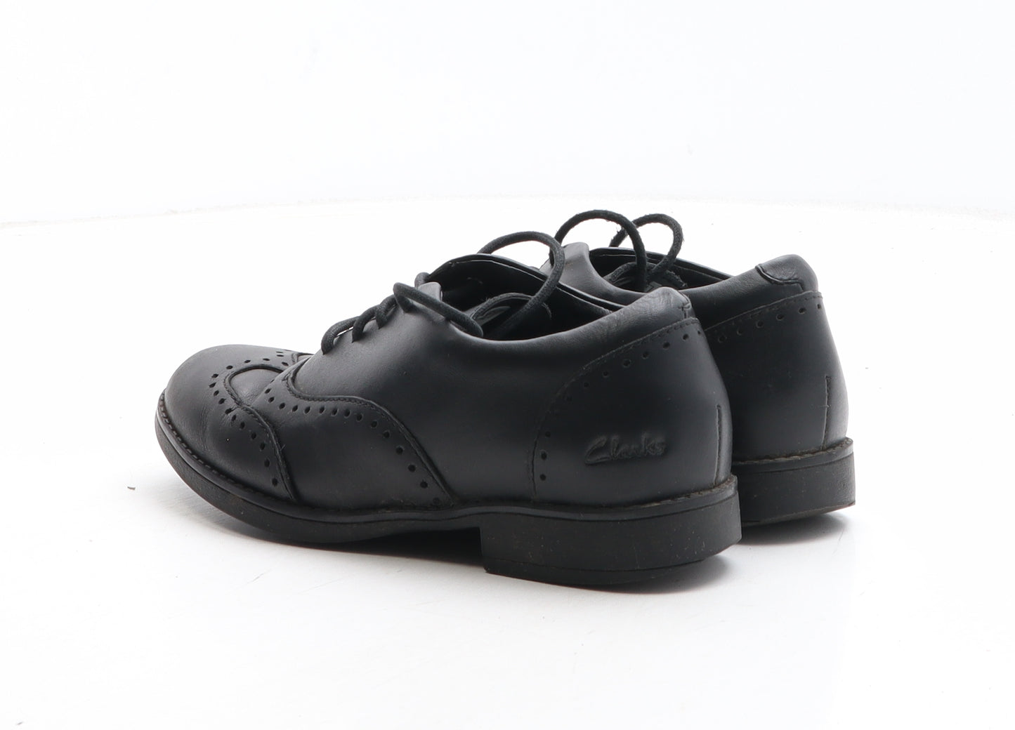 Clarks Girls Black Synthetic Brogue Casual UK 13