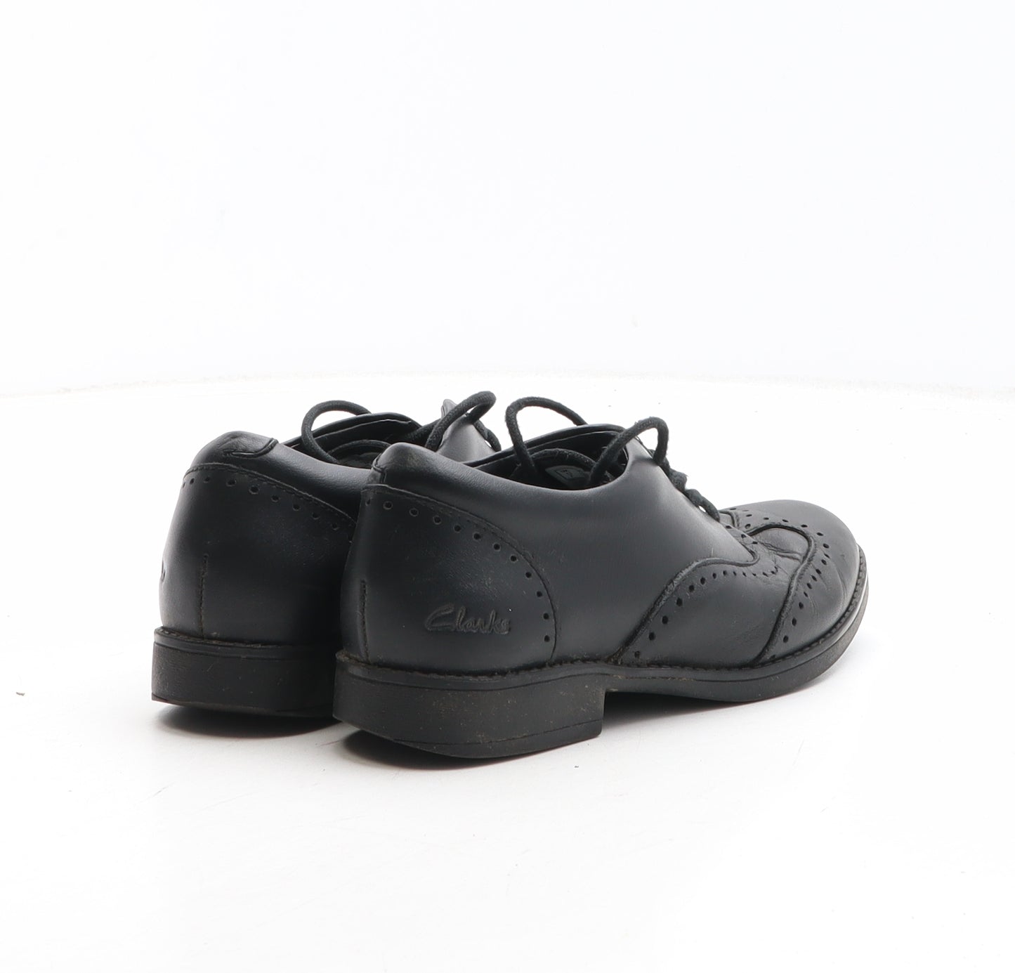 Clarks Girls Black Synthetic Brogue Casual UK 13