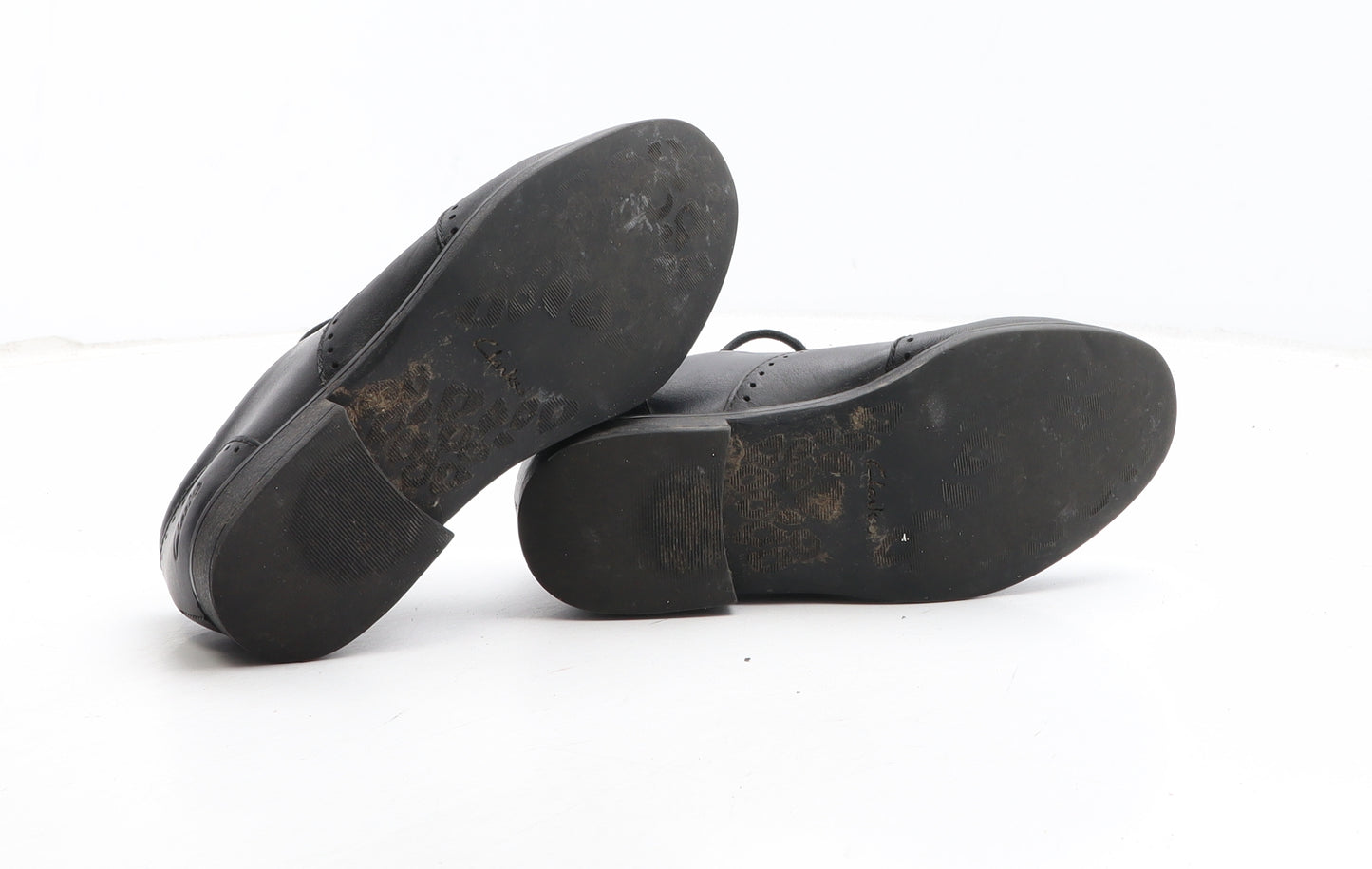 Clarks Girls Black Synthetic Brogue Casual UK 13