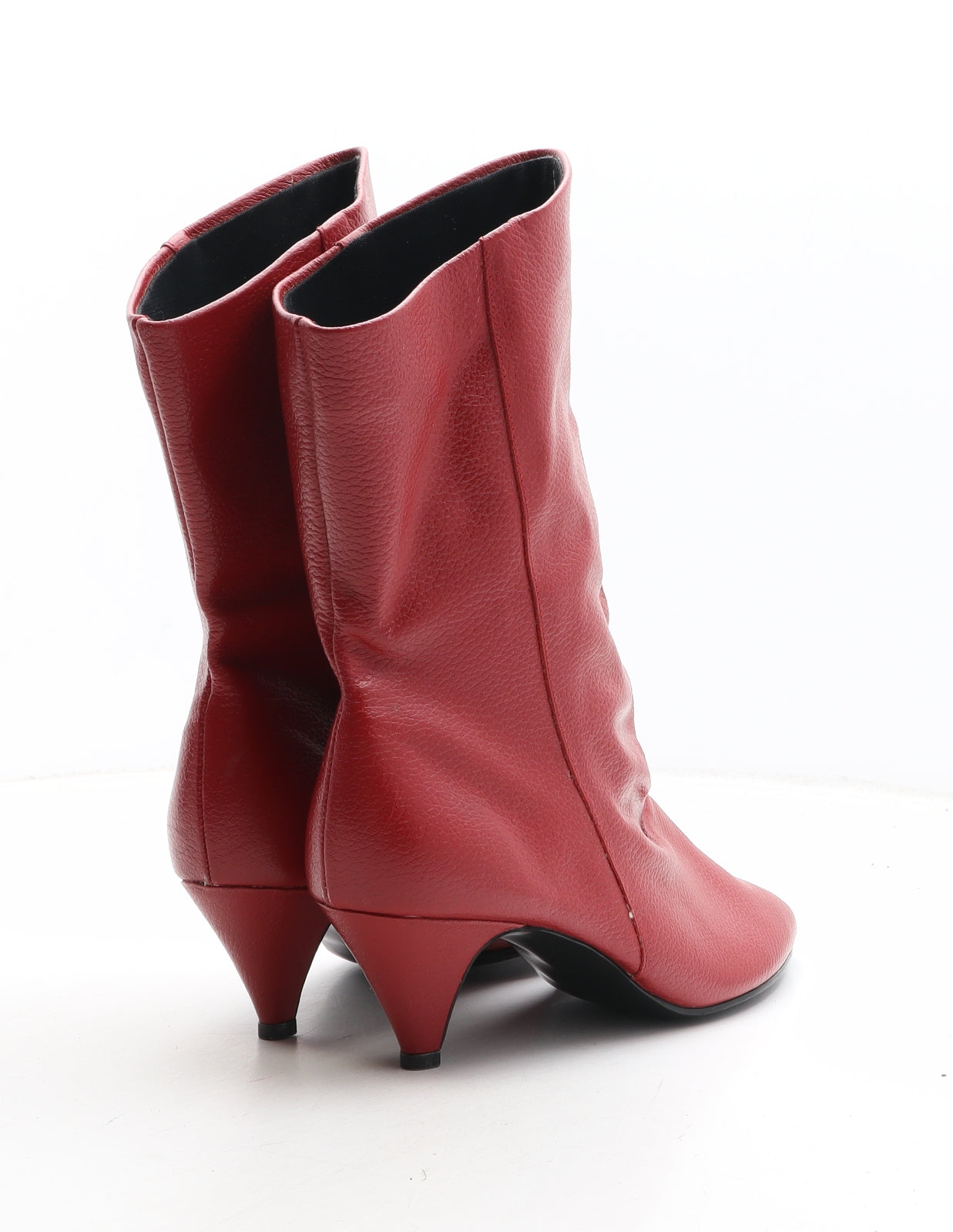 Preworn Womens Red Synthetic Bootie Boot UK