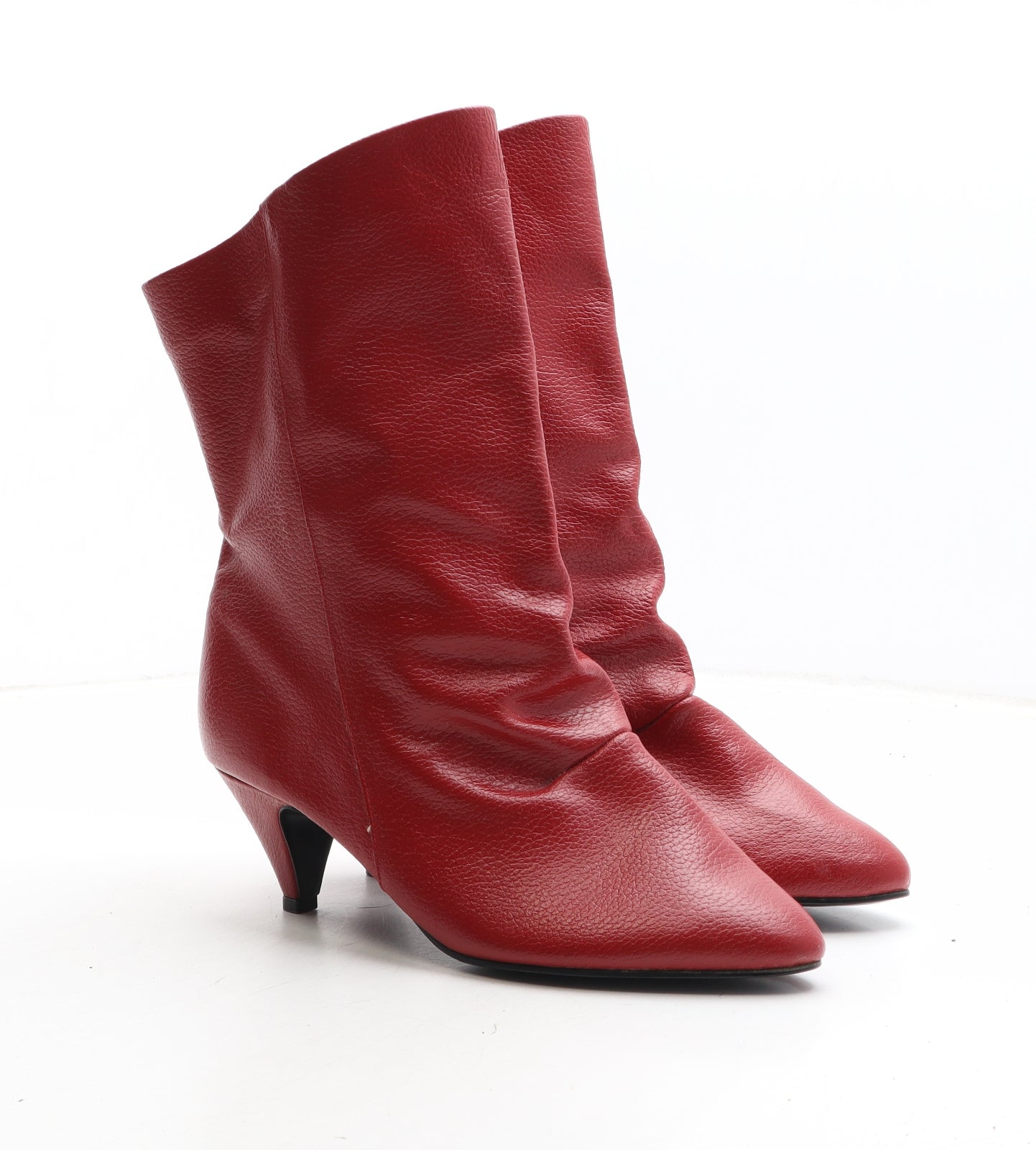 Preworn Womens Red Synthetic Bootie Boot UK