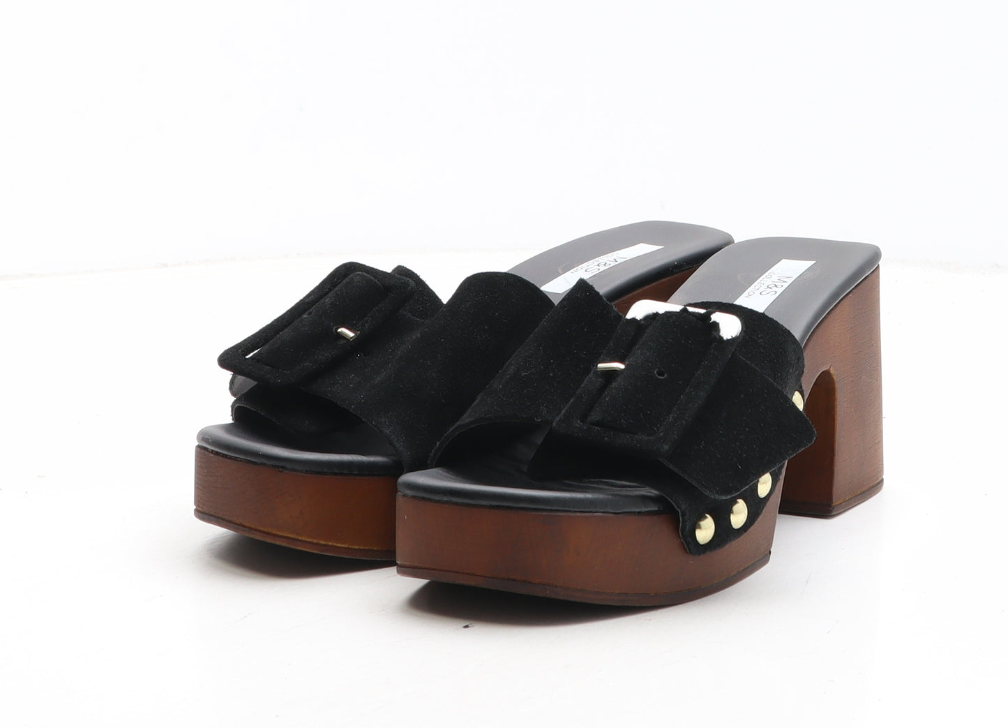 Marks and Spencer Womens Black Leather Mule Heel UK