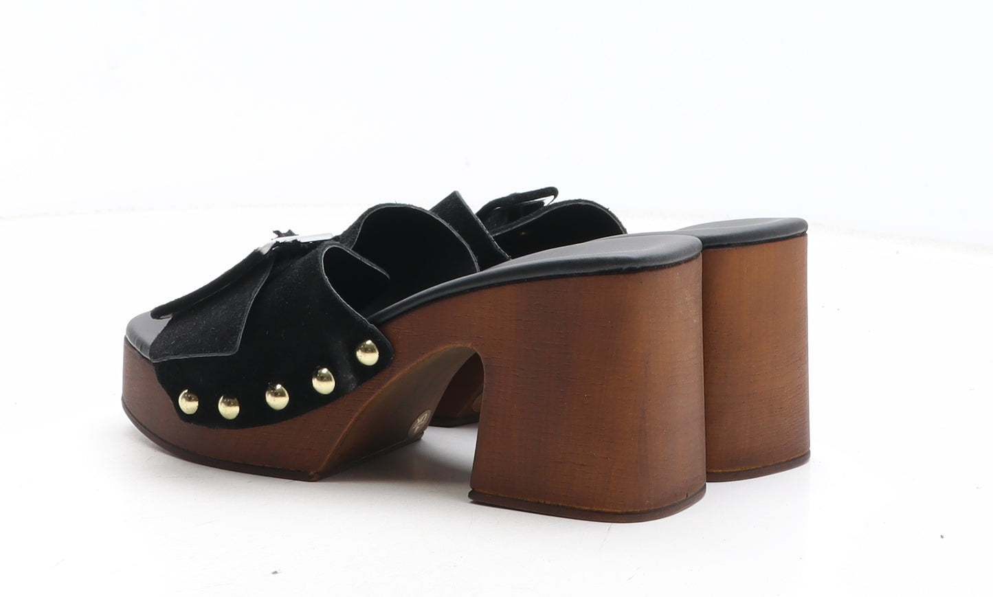 Marks and Spencer Womens Black Leather Mule Heel UK