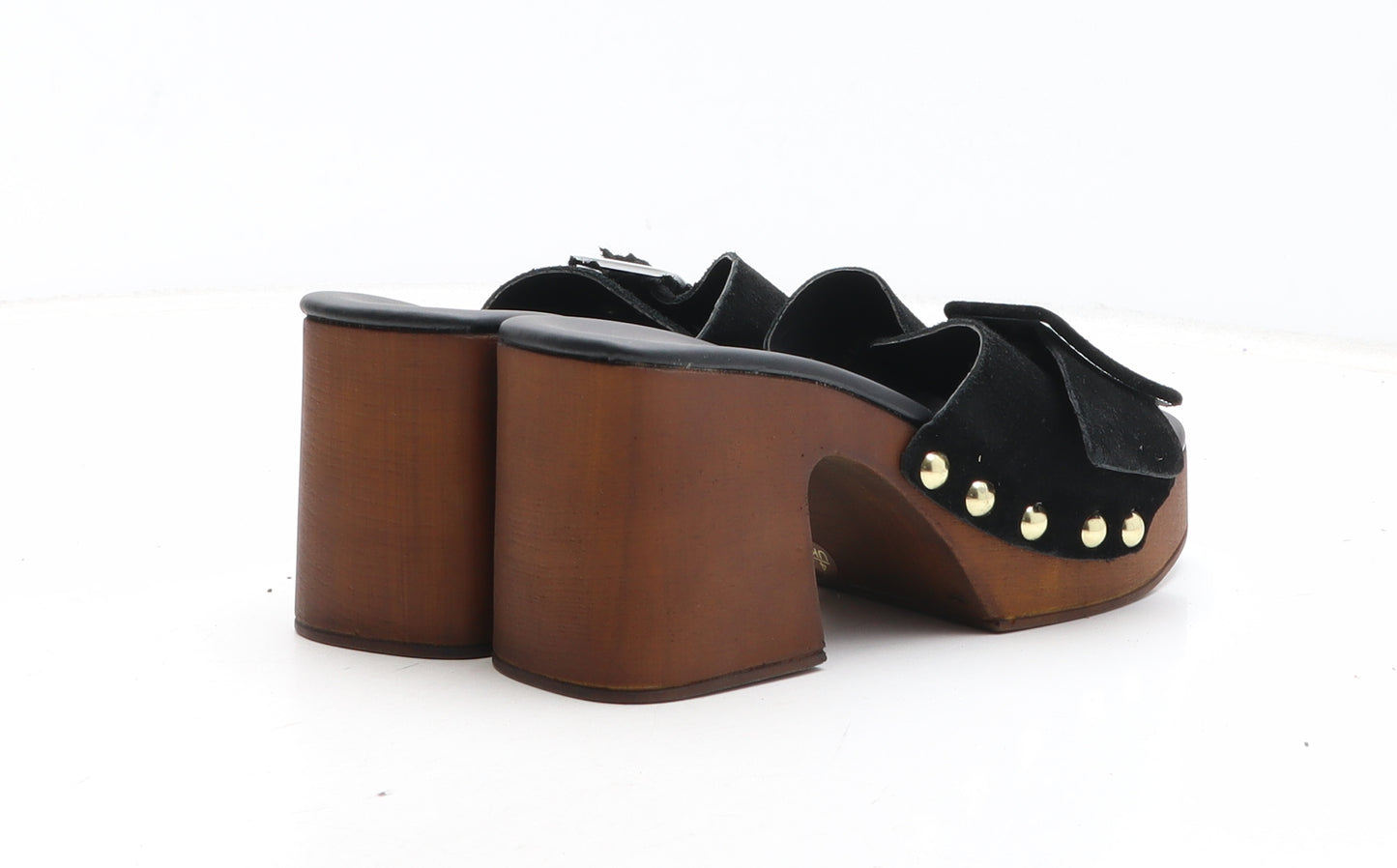 Marks and Spencer Womens Black Leather Mule Heel UK