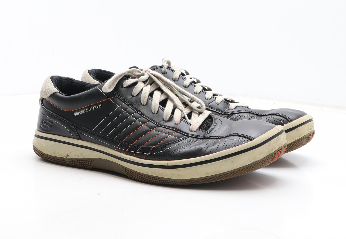 Skechers Mens Blue Leather Trainer UK 12