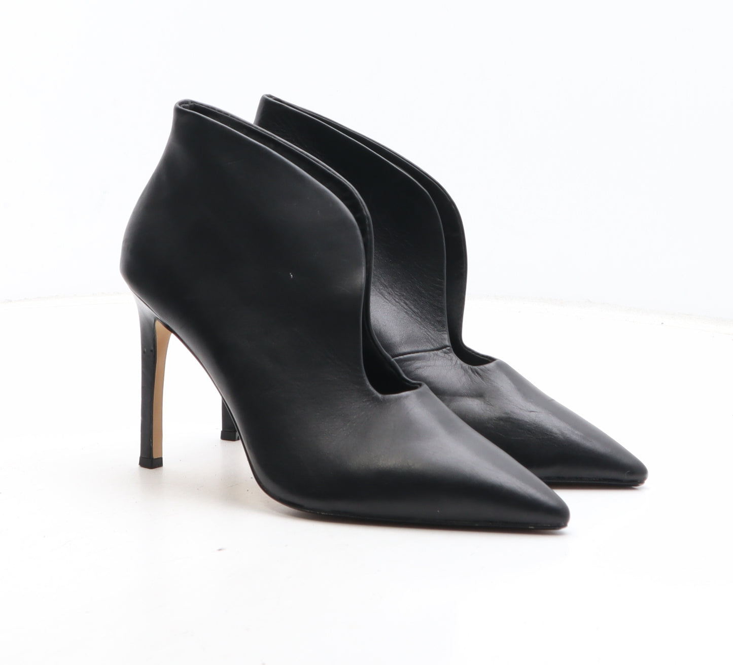 Mango Womens Black Leather Bootie Boot UK