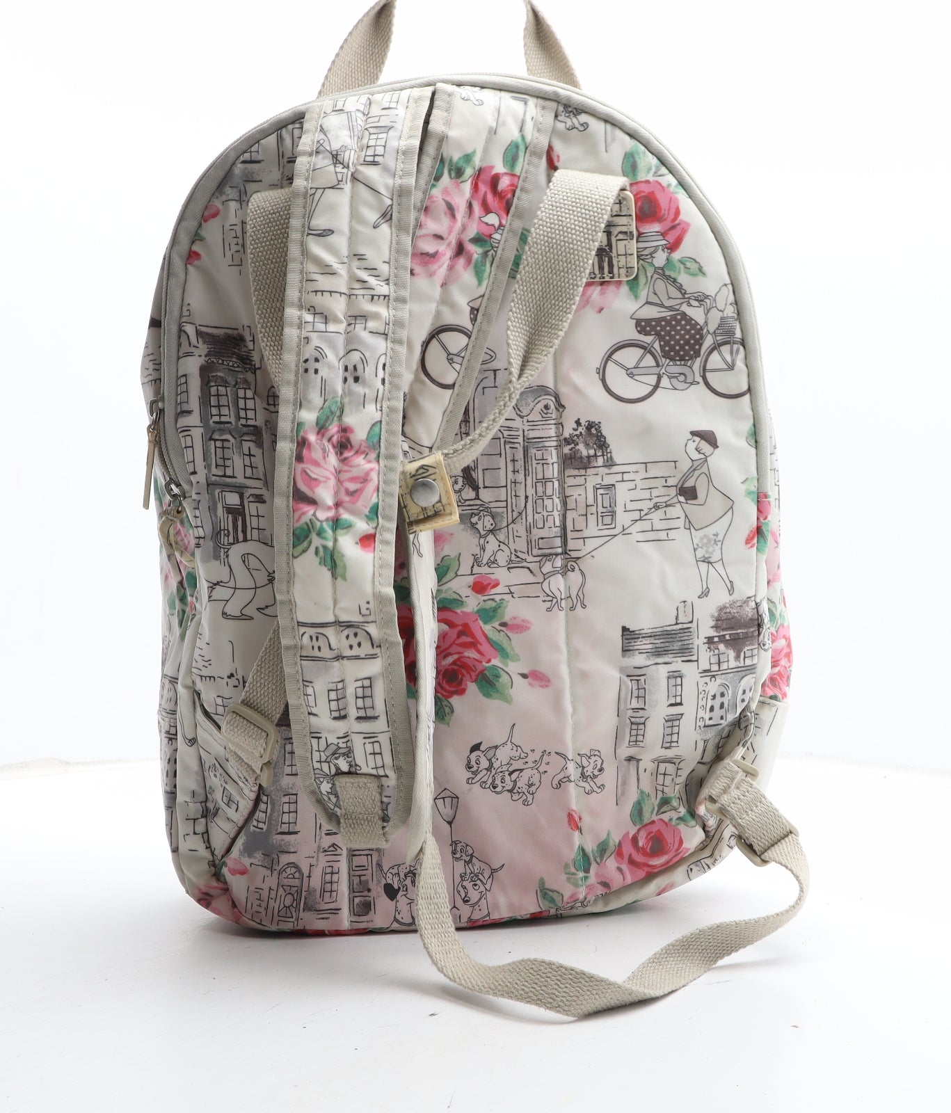 Cath Kidston Womens Beige Geometric Polyurethane Backpack Size Medium - Disney 101 Dalmatians