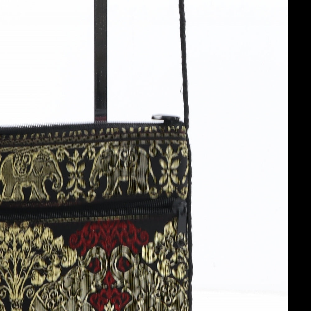 Preworn Womens Black Geometric Polyester Crossbody Size Mini - Elephant Pattern