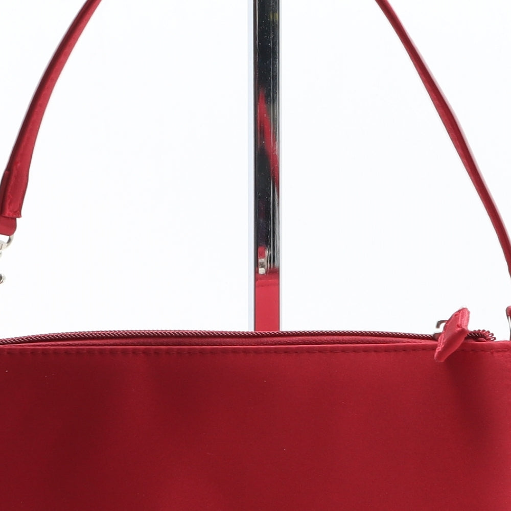 Preworn Womens Red Polyester Shoulder Bag Size Small