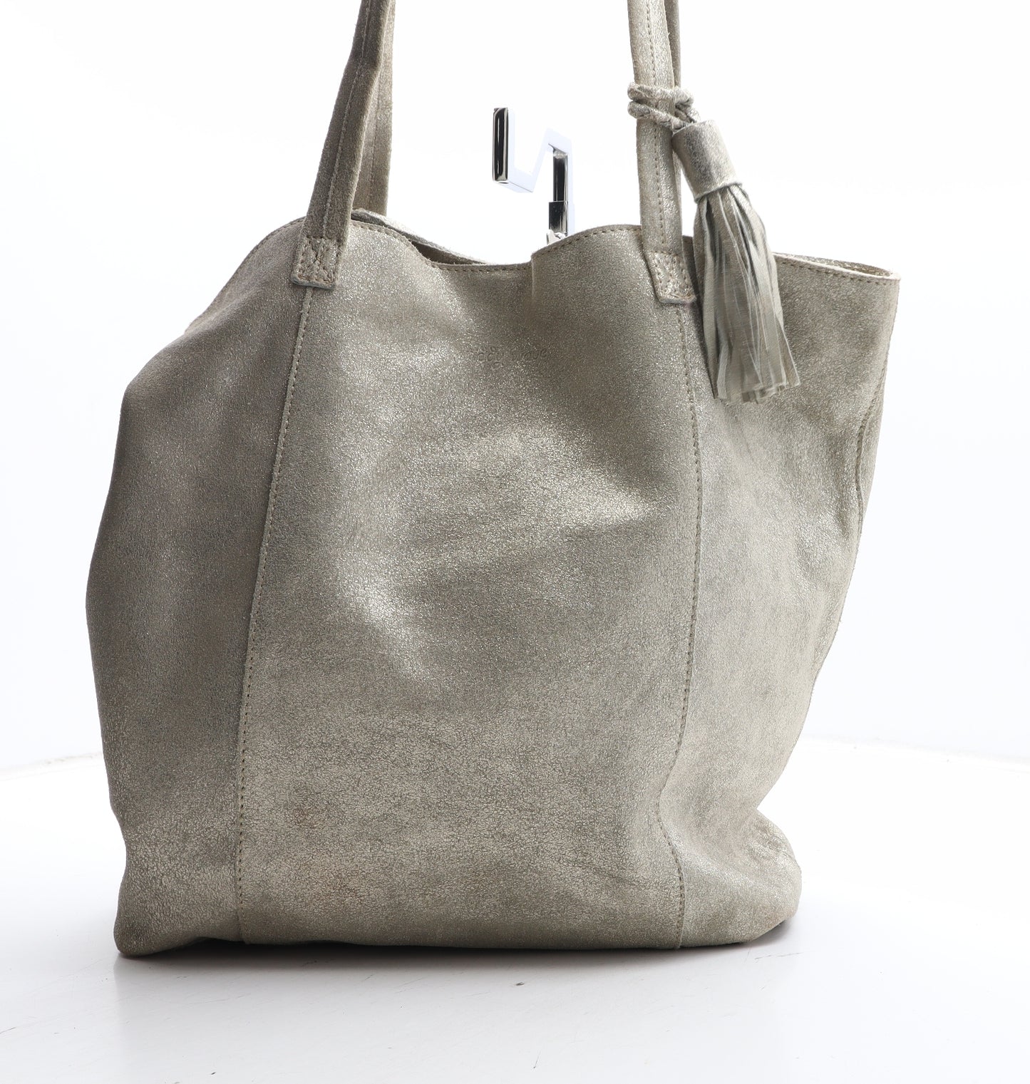 Friday Wave Womens Grey Polyester Top Handle Bag Size Medium
