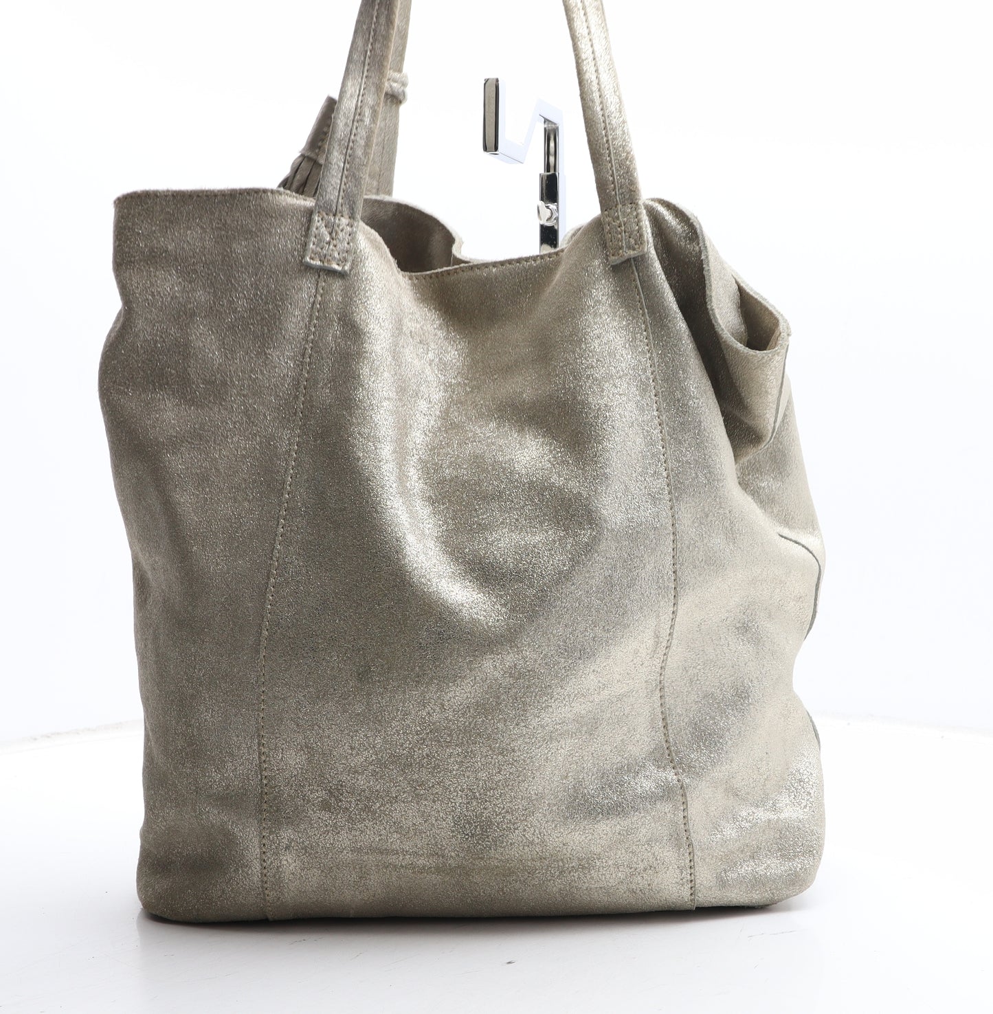 Friday Wave Womens Grey Polyester Top Handle Bag Size Medium