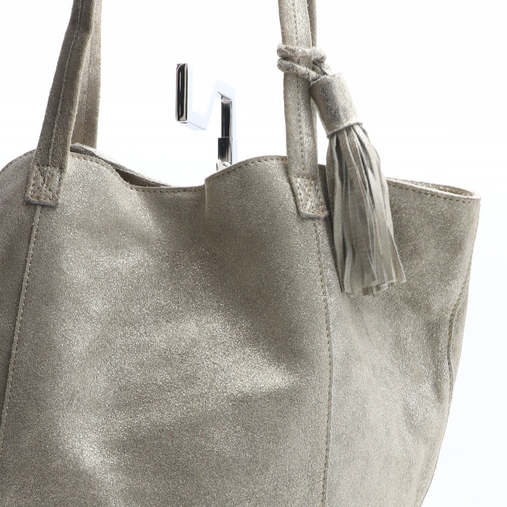 Friday Wave Womens Grey Polyester Top Handle Bag Size Medium