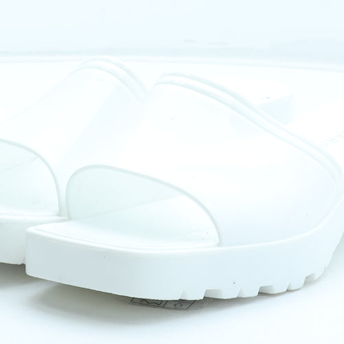 Primark Womens White Rubber Mule Heel UK