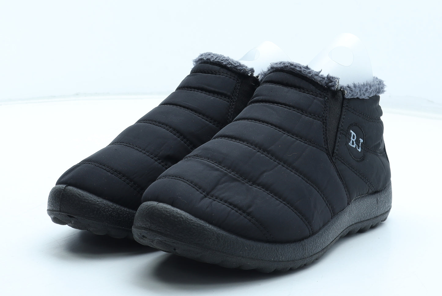 BJ Womens Black Polyester Bootie Slipper UK