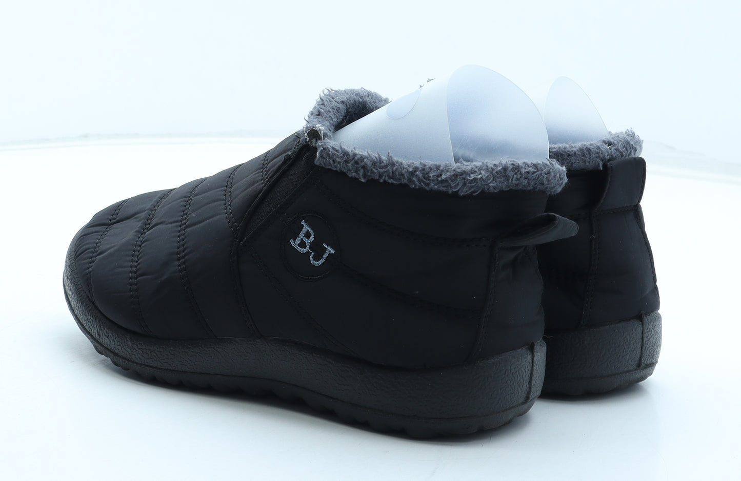 BJ Womens Black Polyester Bootie Slipper UK