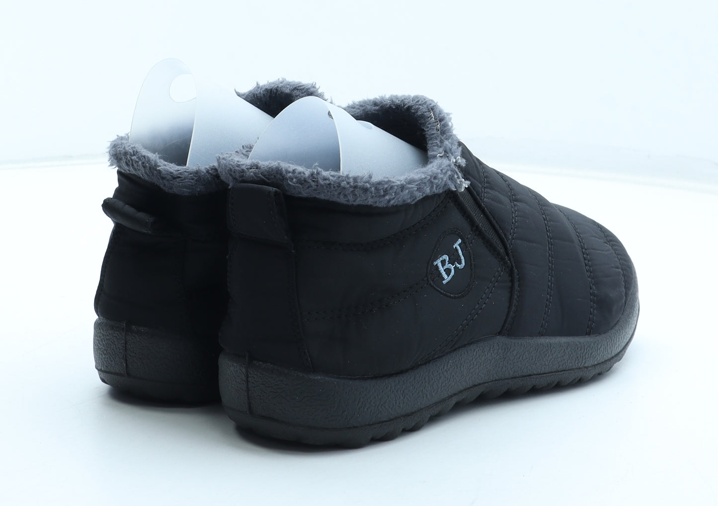 BJ Womens Black Polyester Bootie Slipper UK