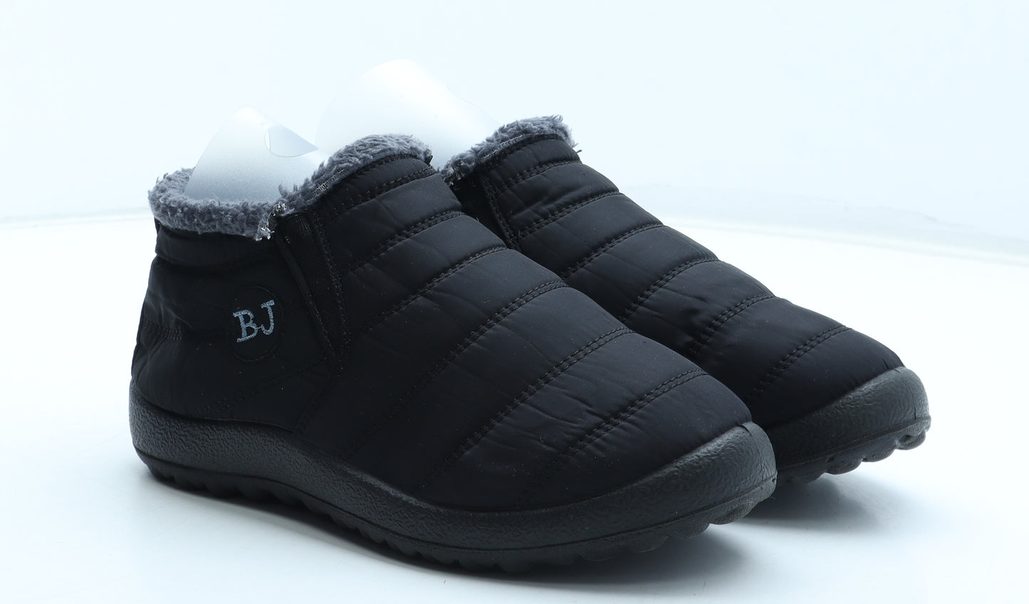 BJ Womens Black Polyester Bootie Slipper UK