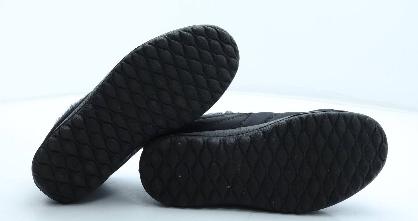 BJ Womens Black Polyester Bootie Slipper UK