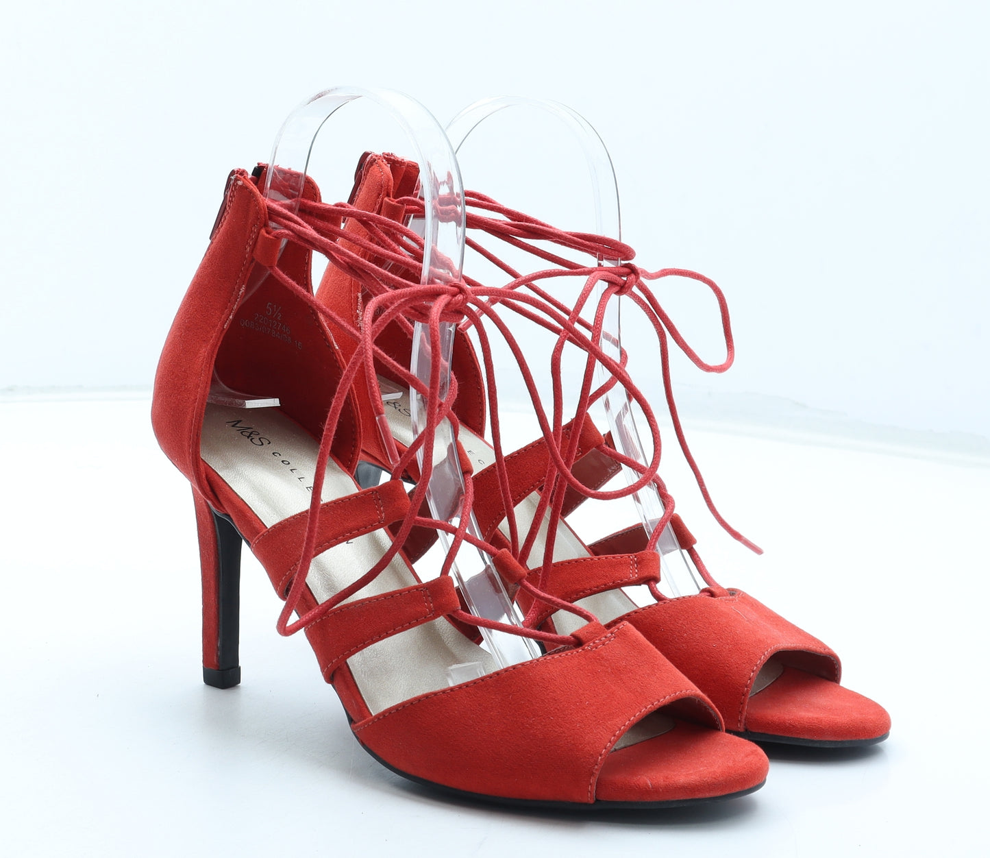 Marks and Spencer Womens Red Polyurethane Strappy Heel UK