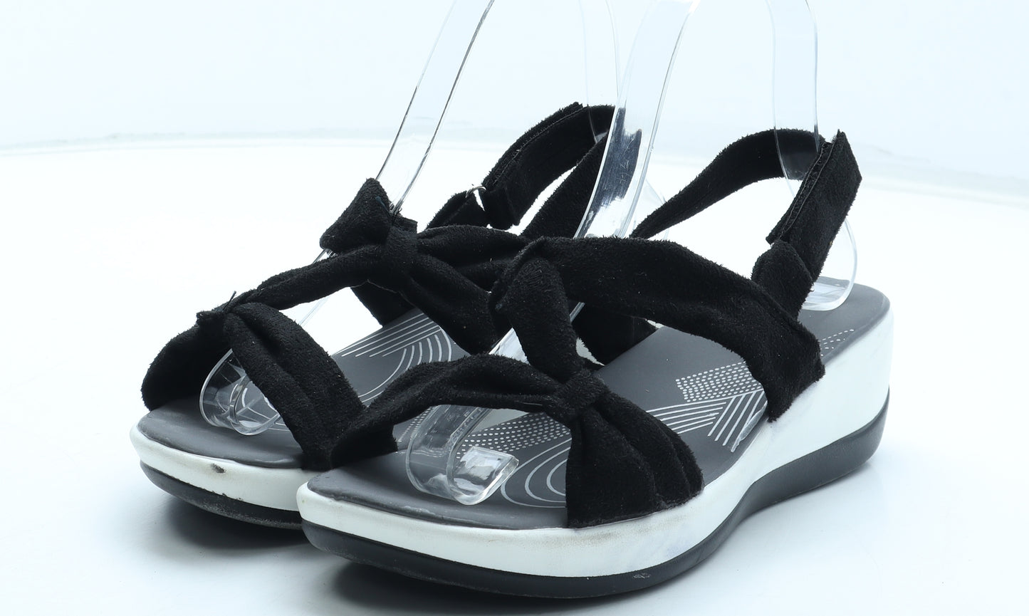 Preworn Womens Black Polyester Strappy Sandal UK - Estimated UK Size 5