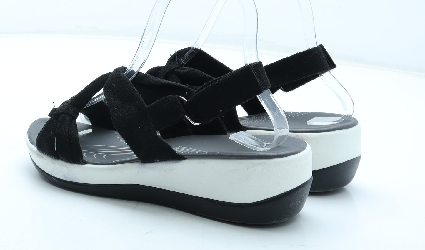 Preworn Womens Black Polyester Strappy Sandal UK - Estimated UK Size 5