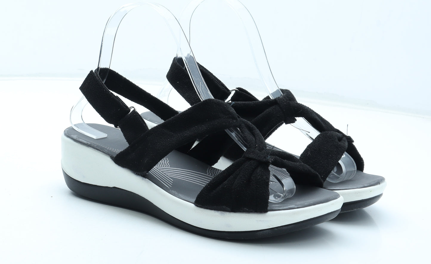 Preworn Womens Black Polyester Strappy Sandal UK - Estimated UK Size 5