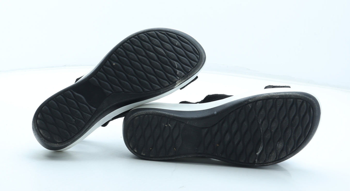 Preworn Womens Black Polyester Strappy Sandal UK - Estimated UK Size 5