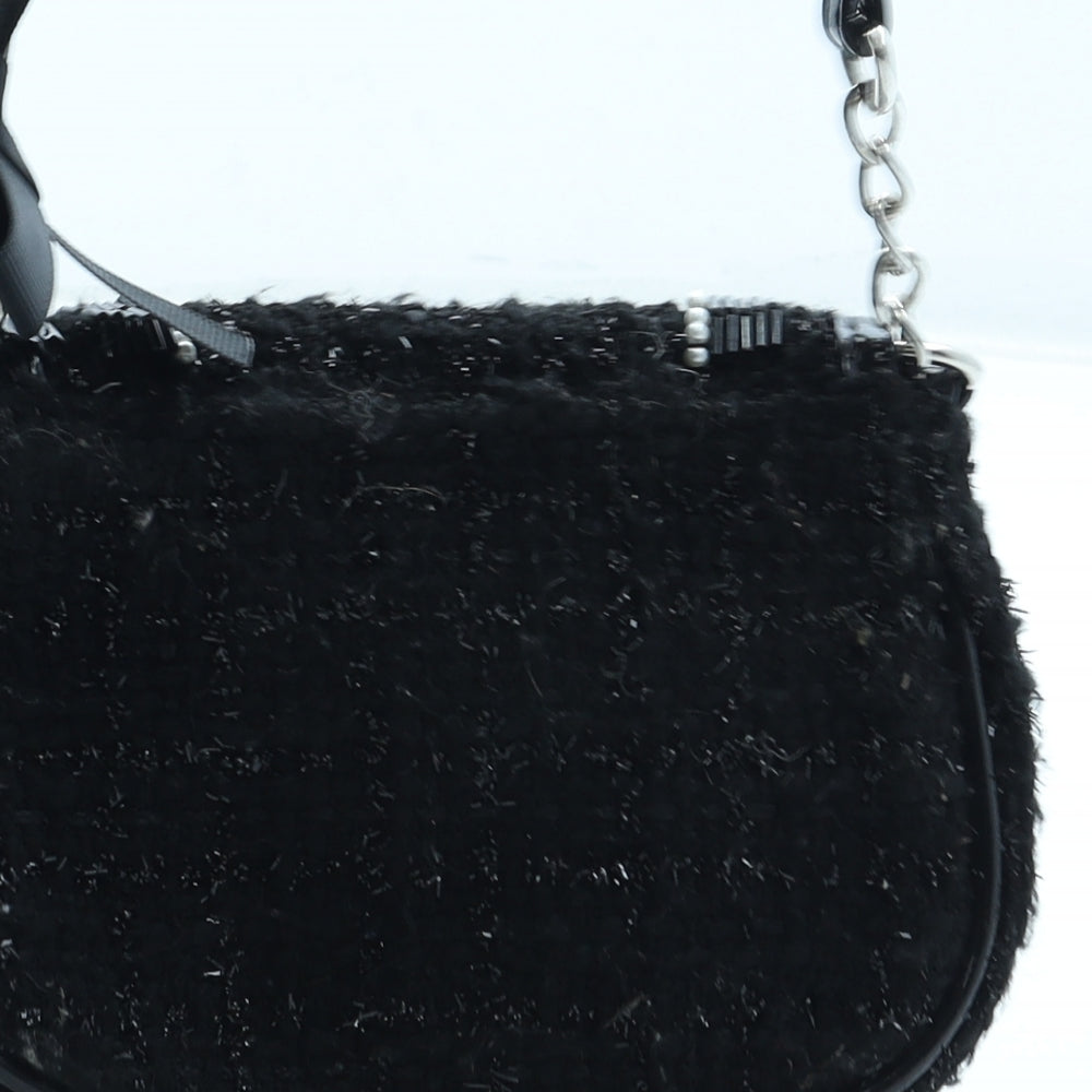 Preworn Womens Black Polyester Shoulder Bag Size Small