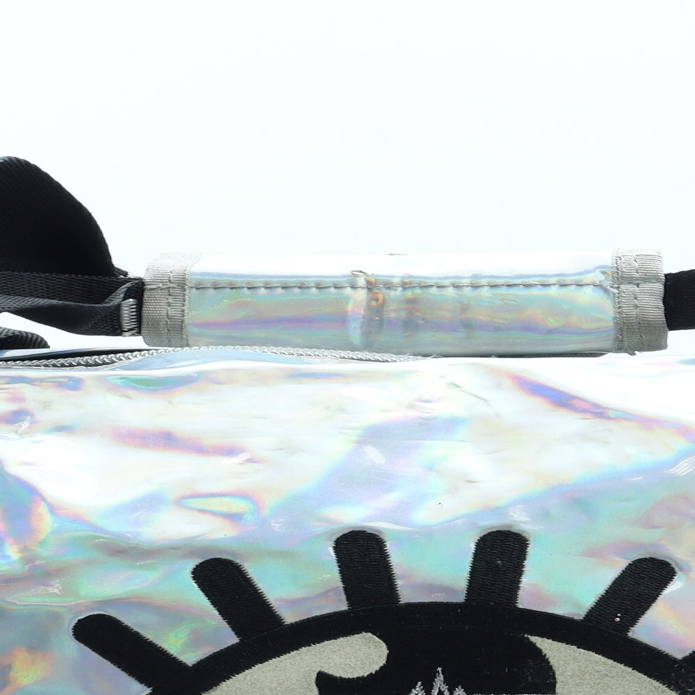 Jim71 Girls Silver Geometric Polyurethane Duffle Size Large Zip