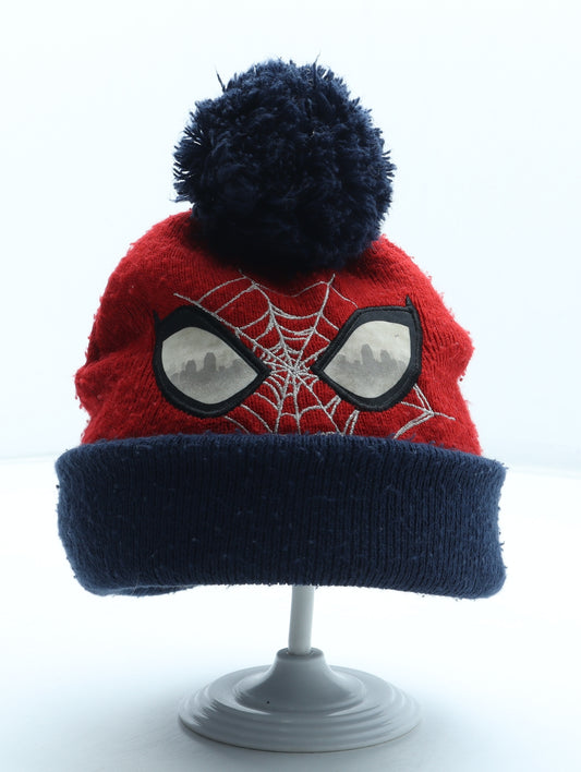 Marvel Boys Multicoloured Acrylic Bobble Hat One Size - Spiderman