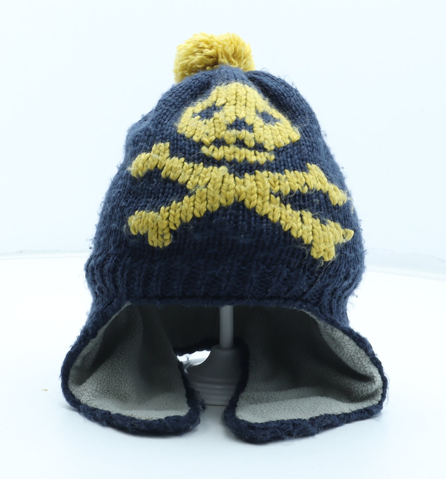 Mini Boden Boys Blue Acrylic Bobble Hat Size S - Skull Crossbones Size 1-14 Years