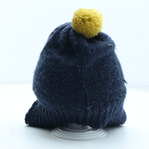 Mini Boden Boys Blue Acrylic Bobble Hat Size S - Skull Crossbones Size 1-14 Years