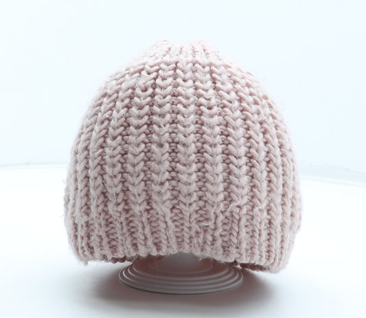 Preworn Womens Pink Acrylic Beanie One Size