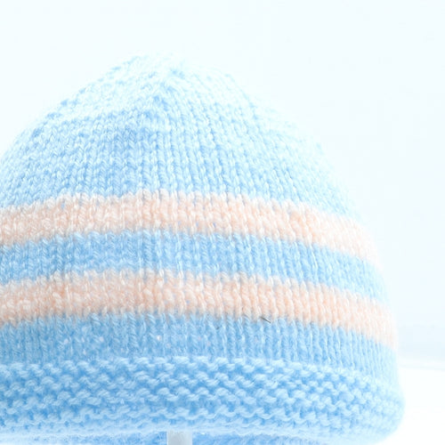Preworn Boys Blue Colourblock Acrylic Beanie One Size