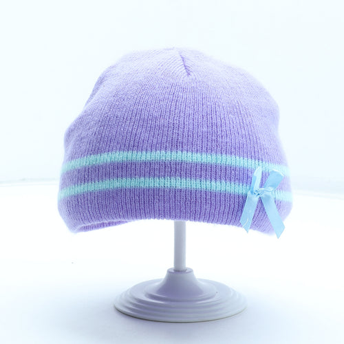 Preworn Girls Purple Acrylic Beanie One Size