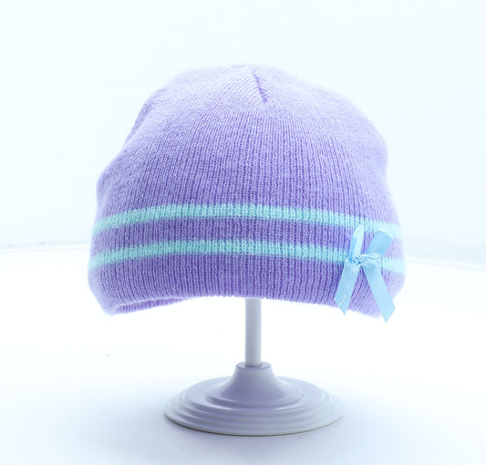 Preworn Girls Purple Acrylic Beanie One Size