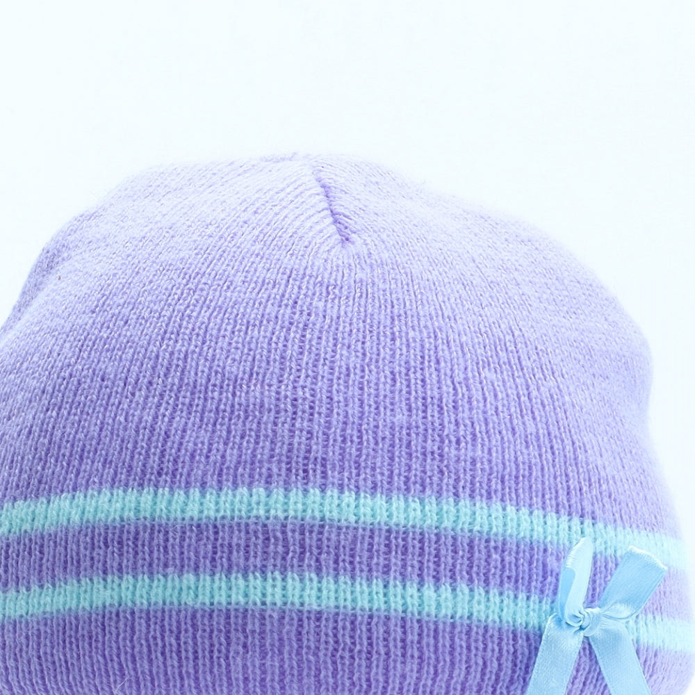 Preworn Girls Purple Acrylic Beanie One Size