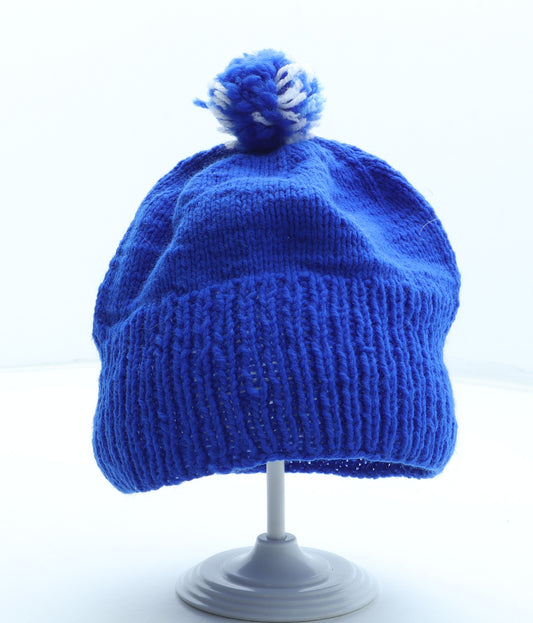 Preworn Boys Blue Acrylic Bobble Hat One Size