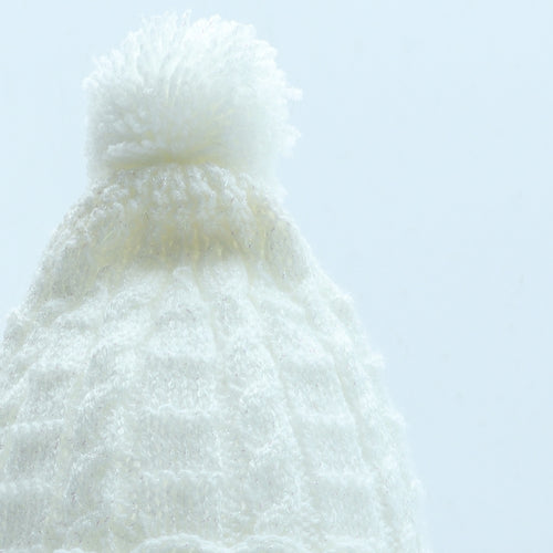 Preworn Girls White Acrylic Bobble Hat One Size