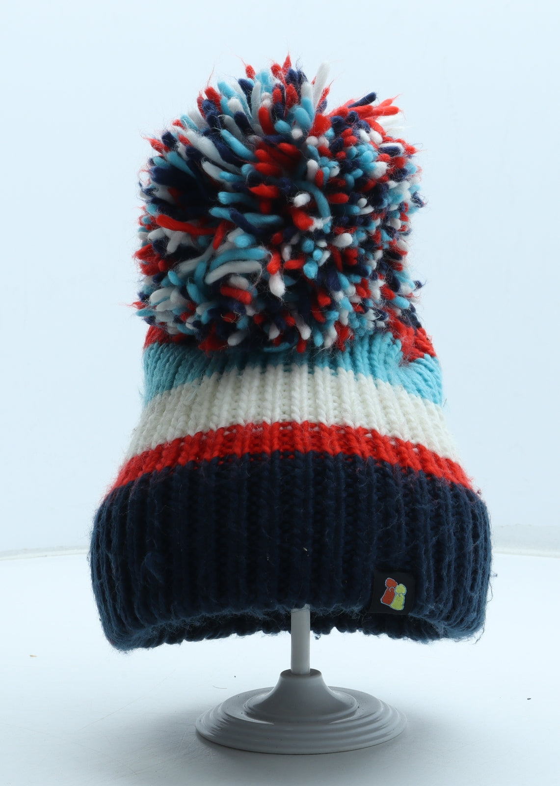 Big Bobble Hats Womens Multicoloured Colourblock Acrylic Bobble Hat One Size