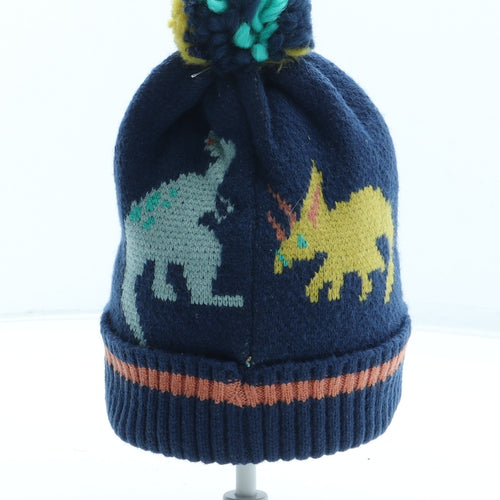 Marks and Spencer Boys Multicoloured Geometric Acrylic Bobble Hat Size S - Dinosaur Size 12-18 months