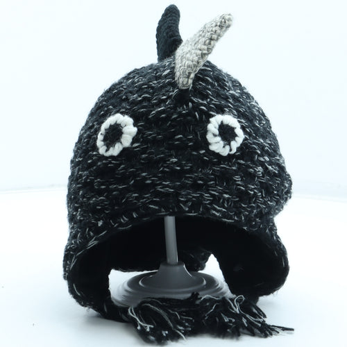 NEXT Boys Black Acrylic Beanie Size S - Dinosaur Size 5-6 Years