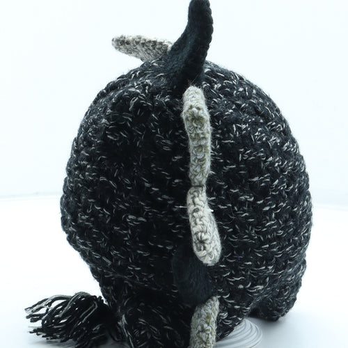 NEXT Boys Black Acrylic Beanie Size S - Dinosaur Size 5-6 Years