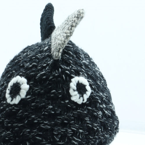 NEXT Boys Black Acrylic Beanie Size S - Dinosaur Size 5-6 Years