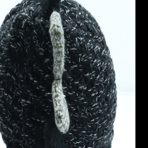 NEXT Boys Black Acrylic Beanie Size S - Dinosaur Size 5-6 Years
